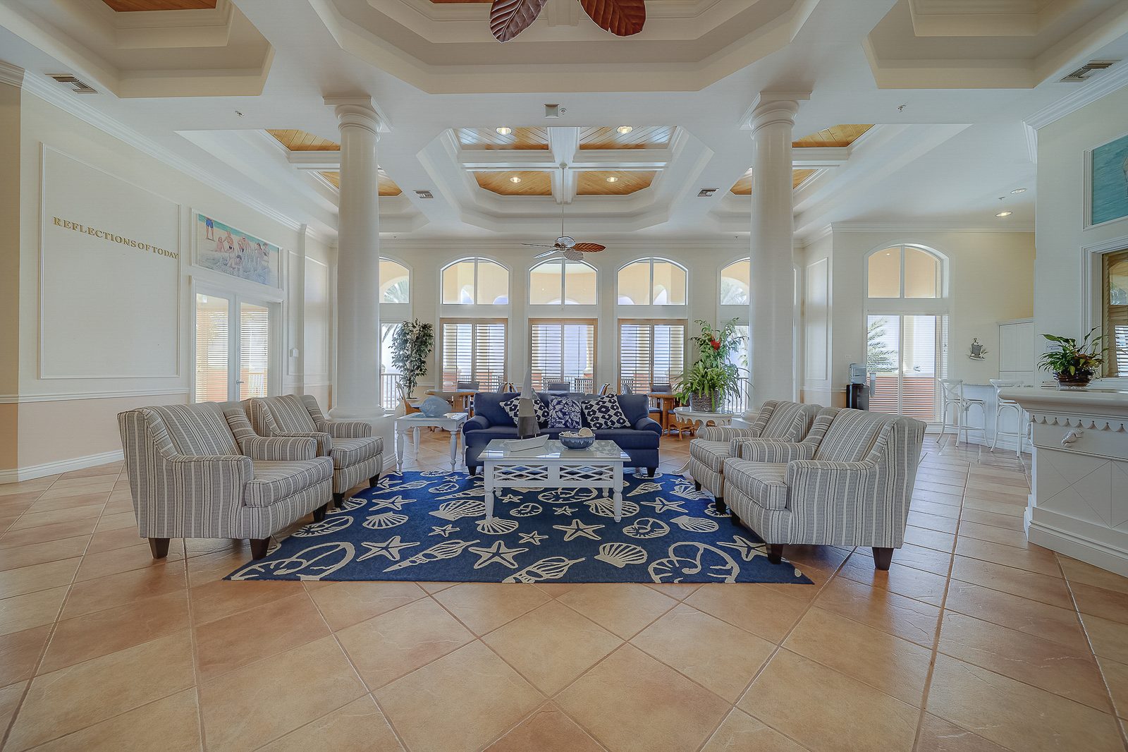 Tides Beach Club grand clubhouse lounge